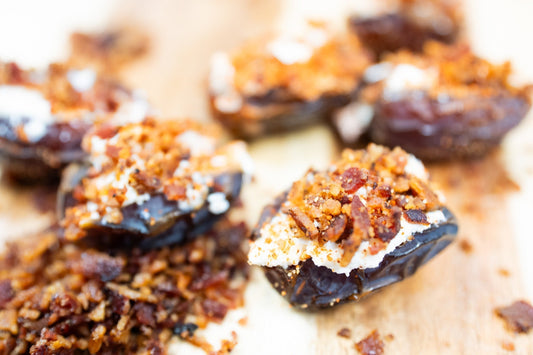 Bacon Ricotta Cheese Date Snacks