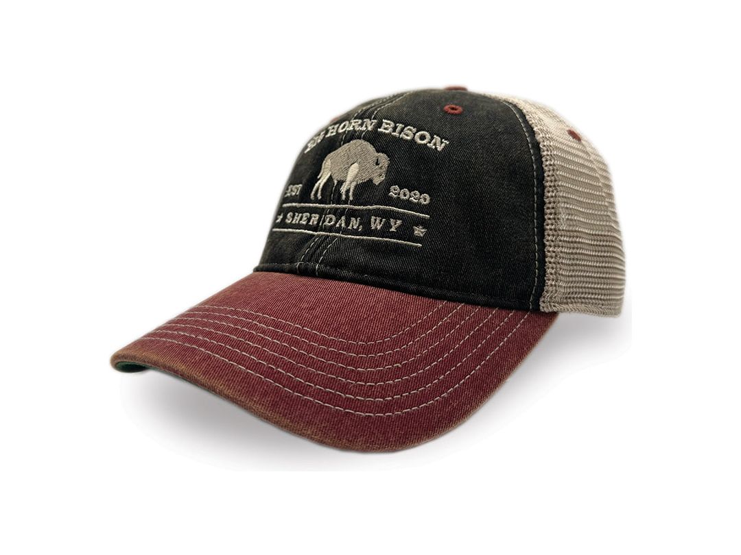 Big Horn Bison Trucker Hat - Embroidered Logo, Est. 2020 (Unstructured)