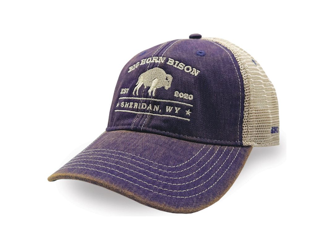 Big Horn Bison Trucker Hat - Embroidered Logo, Est. 2020 (Unstructured)