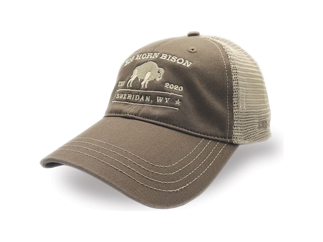 Big Horn Bison Trucker Hat - Embroidered Logo, Est. 2020 (Unstructured)