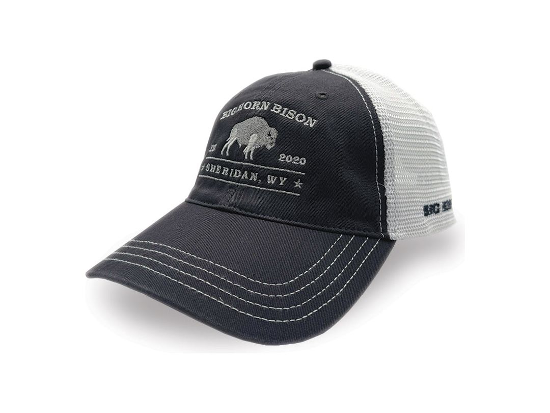 Big Horn Bison Trucker Hat - Embroidered Logo, Est. 2020 (Unstructured)