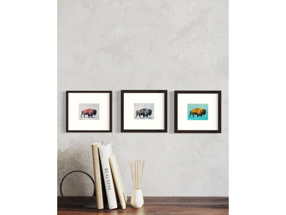 Big Horn Bison Black and White