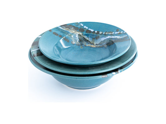 Flared Bowl (set of 3) Teal