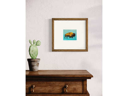 Big Horn Bison Teal/Yellow
